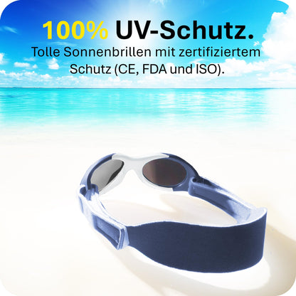 Mausito BABY Sonnenbrille 0-18 Monate Mädchen I VERGLEICHSSIEGER Sonnenbrille Baby 100% UV-Schutz I BIEGSAM & verstellbares Band I Schadstofffrei I Europäisches Design für Kinder gemacht