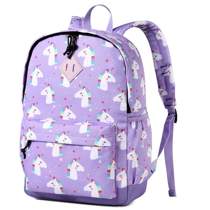 Rucksack für Mädchen, 4-6 Jahre, Schulrucksack mit Seitentaschen und Brustgurt, 127-Einhorn, one size, Niedlich