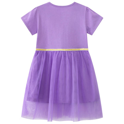 Baogaier Kleid Mädchen Pailletten Tüll Kleider Baumwolle Sommerkleid Sommer Frühling T-Shirt Tüllkleid Kinderkleid Gr. 92-122