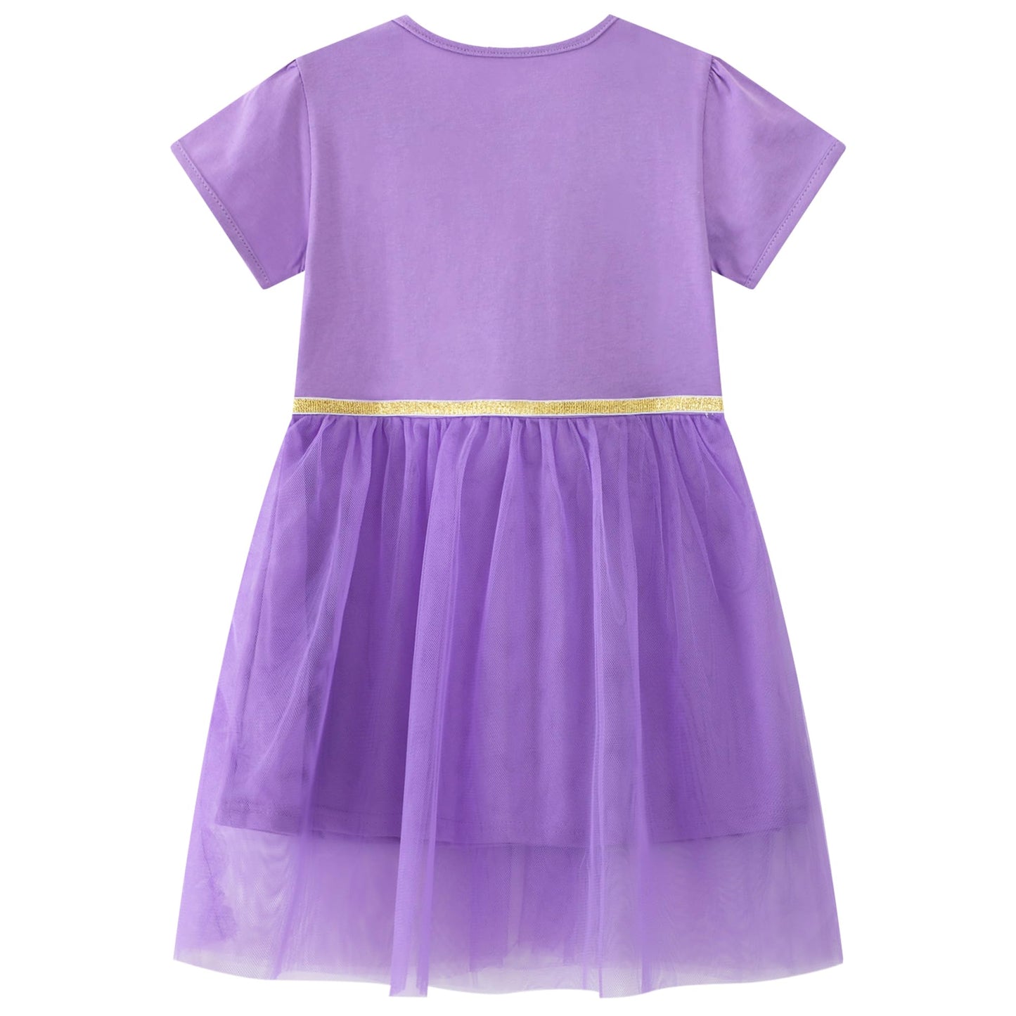 Baogaier Kleid Mädchen Pailletten Tüll Kleider Baumwolle Sommerkleid Sommer Frühling T-Shirt Tüllkleid Kinderkleid Gr. 92-122
