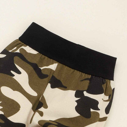 Juflam Baby Boy Camouflage Outfits Set Langarm Daddy's Boy Camo Hoodie Top mit Tasche + Hose