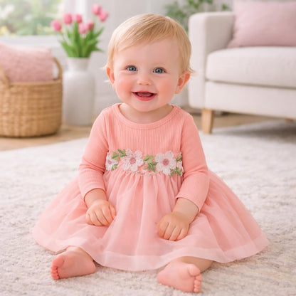 Toddler Baby Girl Dress and Cardigan Set Long Sleeve Cotton Princess Tutu Dresses with Outfits Coat