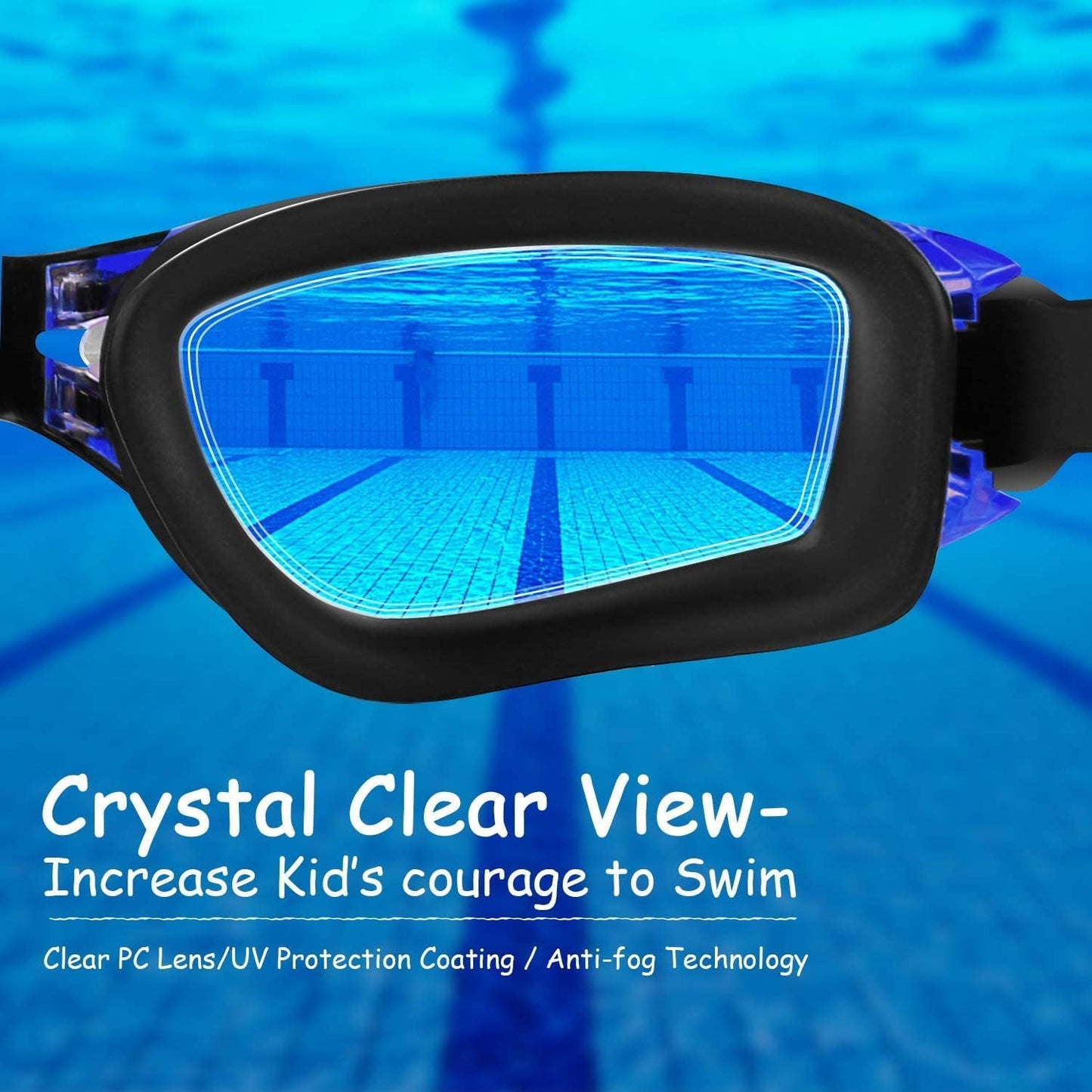 COOLOO Schwimmbrille Kinder, 2 Stück Schwimmbrille für Kinder Kind Jungen Mädchen Junior 3-15 Jahre,Anti-Fog,Kein Auslaufen