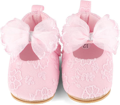 Cheerful Mario Baby Mädchen Schuhe Baby Ballerina Schuhe Lauflernschuhe Taufe Schuhe mit Bowknot PU Leder Babyschuhe