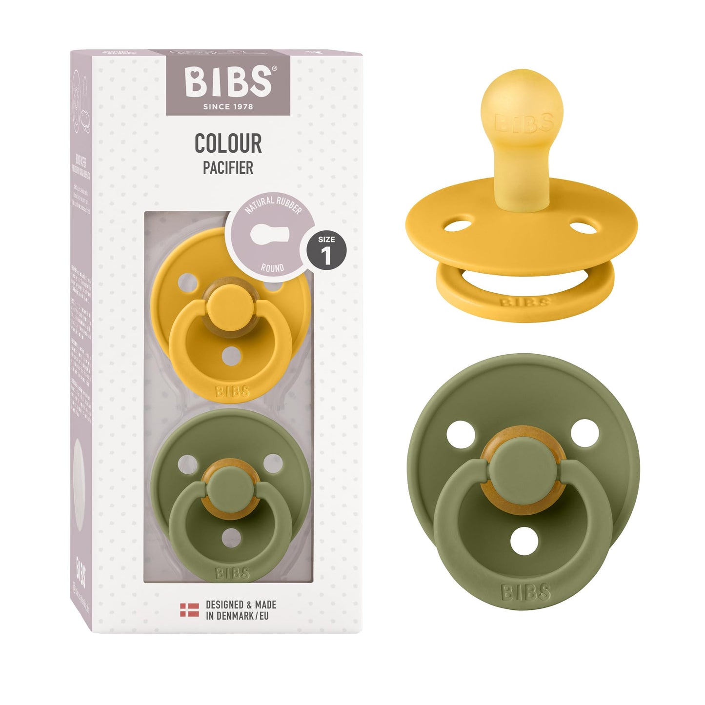 BIBS Colour Schnuller 2er-Pack, BPA-frei, Kirschform Nippel. Naturkautschuk/Latex, Hergestellt in Dänemark. Größe 2 | 6+ Monate | 2-Pack, Coral/Ruby