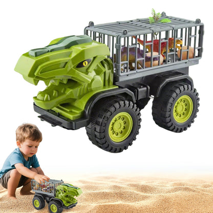 Baustellenfahrzeuge ab 3 Jahren, Set mit 3 Dinosaurier-Sandgruben-Spielzeugset mit Bagger, Transporter, Muldenkipper, robustem Sandspielzeugfahrzeugen Auto, geeignet als Sandspielzeug für Kinder ab 2+ (01)