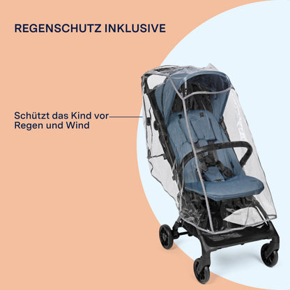 PEG Leichter Buggy Volo mit Regenschutz, Handgepäckgröße, Flugzeuggeeignet, Kompakt, Ab Geburt bis 22 kg, Reisetasche Inklusive, Malva