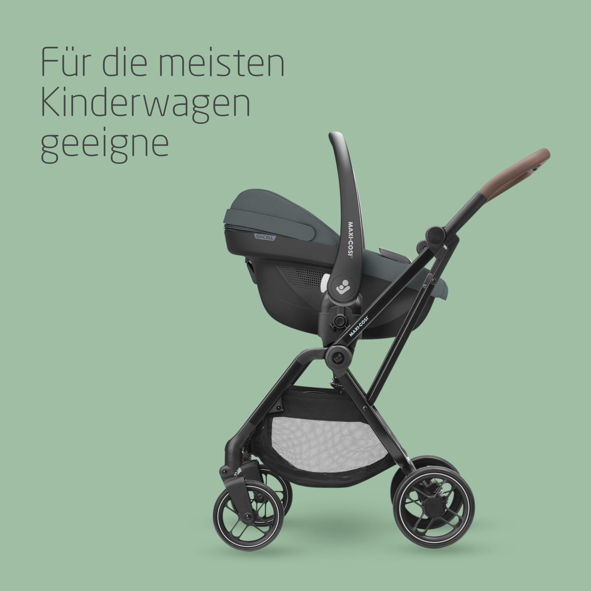 Maxi-Cosi Pebble i-Size, Babyschale, 0–15 Monate, 0–13 kg, 40–83 cm, leichter i-Size Kindersitz, Click&Go-Installation, G-CELL Seitenaufprallschutz, Sitzverkleinerer, Tonal Black - Meloni2