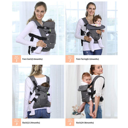 longdafei Babytrage, ergonomisches Design-Babytragetuch Cabrio mit atmungsaktivem Air-Mesh und verstellbaren Schnallen Baby Trage für Kleinkinder und Neugeborene