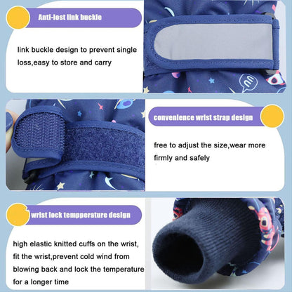 FAYHIJUN Children's Winter Snow Gloves Ski Gloves for 1-13 Years Girls Boys PU Palm Waterproof Windproof Warm Fleece Winter Gloves Cycling Gloves