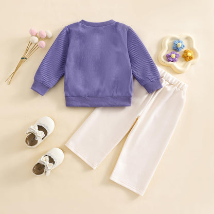 Baby Mädchen Kleidung Langarm Top + Hose Zweiteiler Neugeborene Herbst Winter Babykleidung Set Kleinkind Bekleidungssets für 6 Monate-4 Jahre