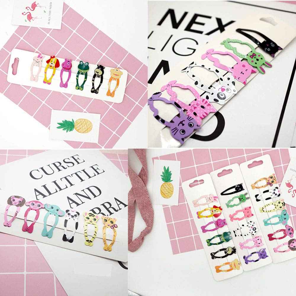 Pack of 18 Fashion Animal Hair Pins, Children's Hair Clips, Cartoon Clips, Accessories for Baby, Toddlers, Girls, Children, Multicoloured