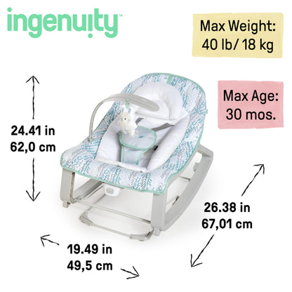 Ingenuity, Keep Cozy 3 in 1 Grow with me Wippe Weaver mit Vibrationen, 2 Liegepositionen und 3 Wippfunktionen, mehrfarbig