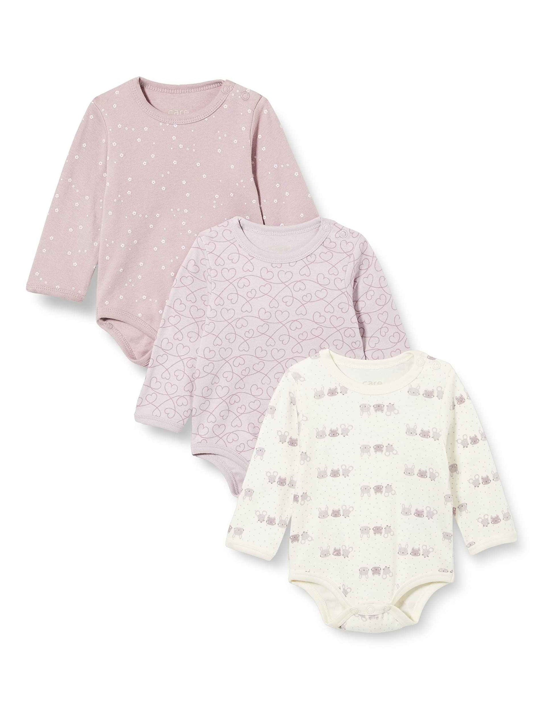 Care Unisex Baby Bodysuit, Long-Sleeved, 100% Cotton (Pack of 3 and 6)