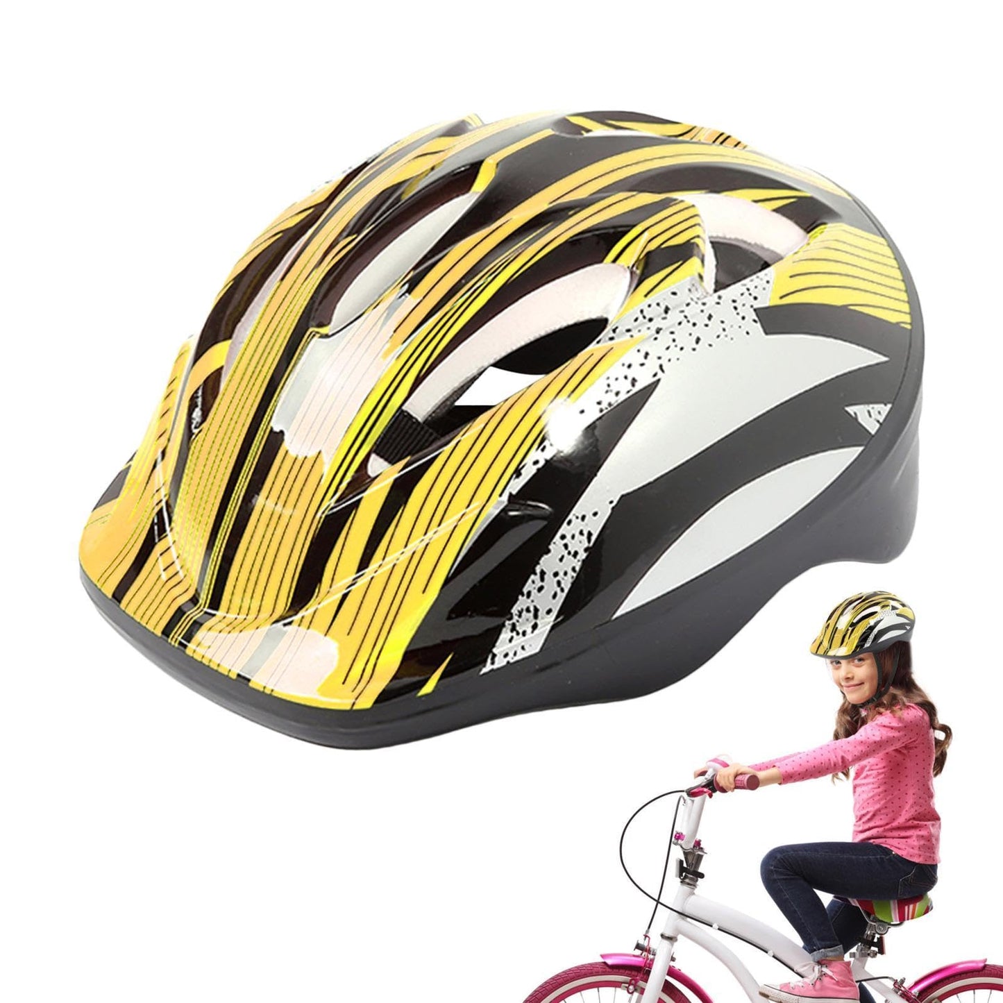 Kinderhelm, Fahrradhelm, Alter 3–13 Jahre, verstellbarer Fahrradhelm für Jungen, Mädchen und Kleinkinder, Kinder-Fahrradhelm und Polster-Set für Jungen und Mädchen, komplettes Sicherheitsset für