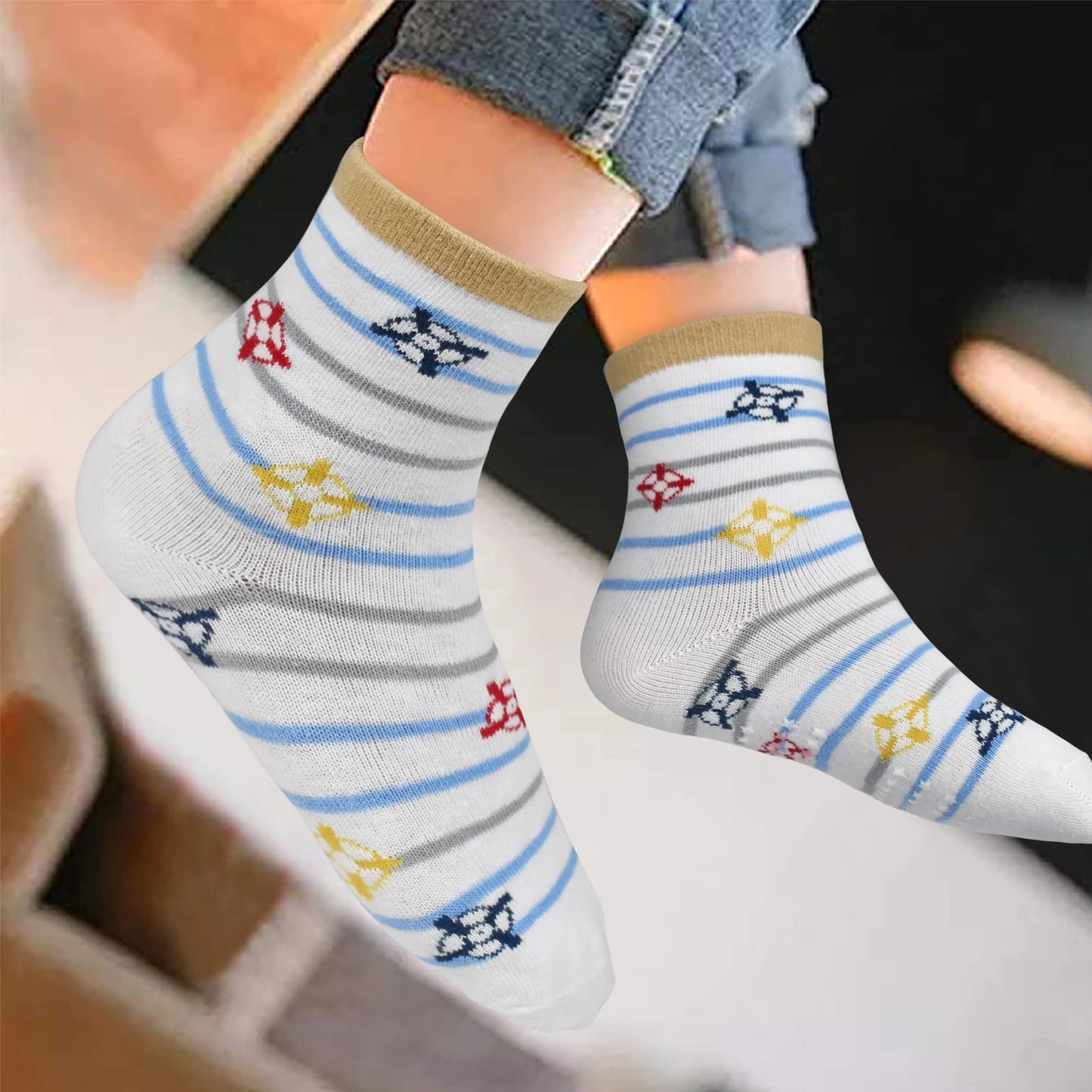 HYCLES Baby ABS Socks Children 0-7 Years 12 Pairs Stopper Socks Children Non-Slip Socks Child Boys Girls 23-26 27-30 Toddler Socks Baby