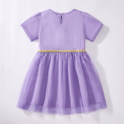 Kleinkind Mädchen Kurze Ärmel Ostern Kleid Baumwolle lässig Jersey Shirt Playwear Applique Kleid