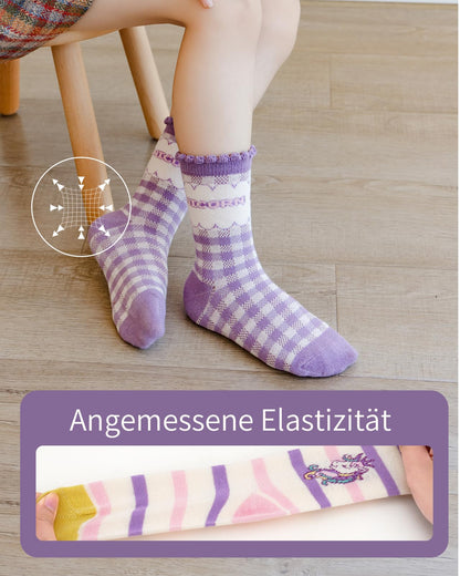 Kyopp 10 Paar Socken Kinder Mädchen und Jungen Funny Socken Lustig Animals Cotton Socken Crew Socks Winter/Sommer