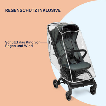 PEG Leichter Buggy Volo mit Regenschutz, Handgepäckgröße, Flugzeuggeeignet, Kompakt, Ab Geburt bis 22 kg, Reisetasche Inklusive, Malva