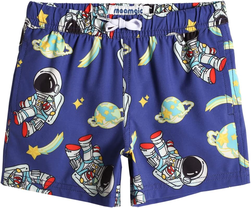 MaaMgic Jungens 4 Way Stretch Badehosen Schnelltrocknend Badeshorts mit Mesh-Futter Taschen und Verstellbarem Tunnelzug MEHRWEG