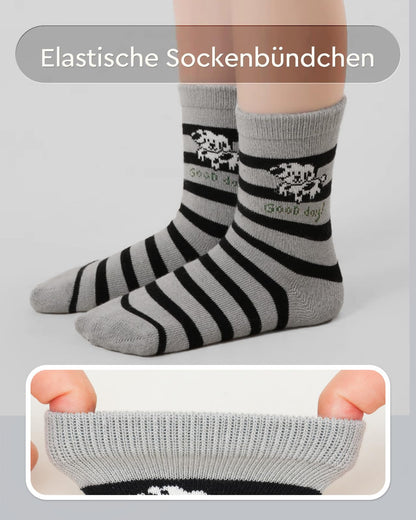 Kyopp 10 Paar Socken Kinder Mädchen und Jungen Klassisch Socken Lustig Cotton Socken Crew Socks Winter/Sommer