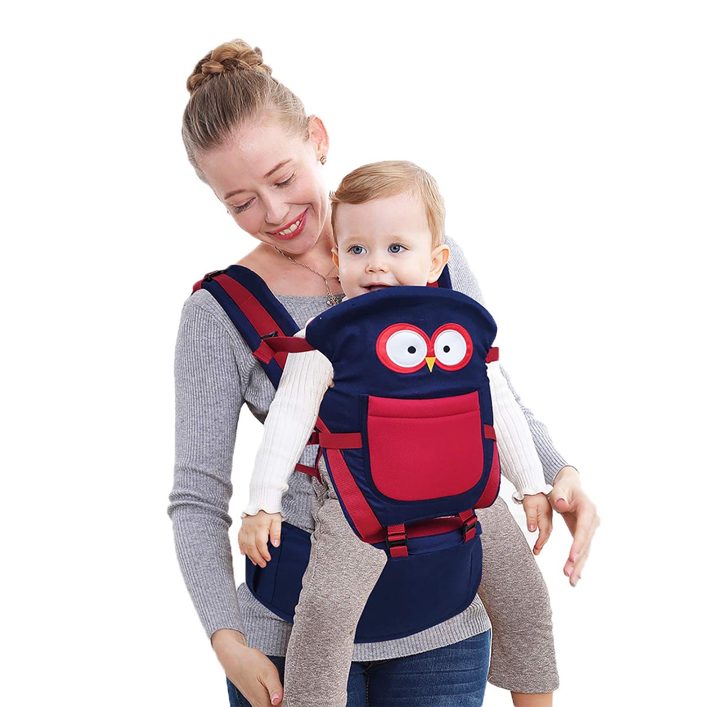 Rufun Babytrage Tiermuster Hüftsitz Ergonomisch für Neugeborene Vorne und Hinten