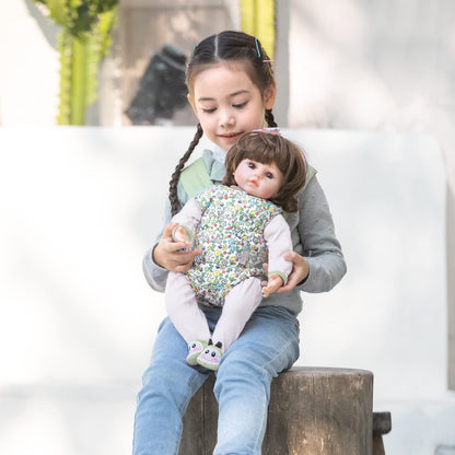 GAGAKU Puppentrage ab 3 Jahre Bauchtrage Babypuppen Zubehör Schultergurte Babytrage Puppe Kleinkind Puppentragetasche Stofftiertrage Kuscheltierträger - Rose - Kaninchengarten