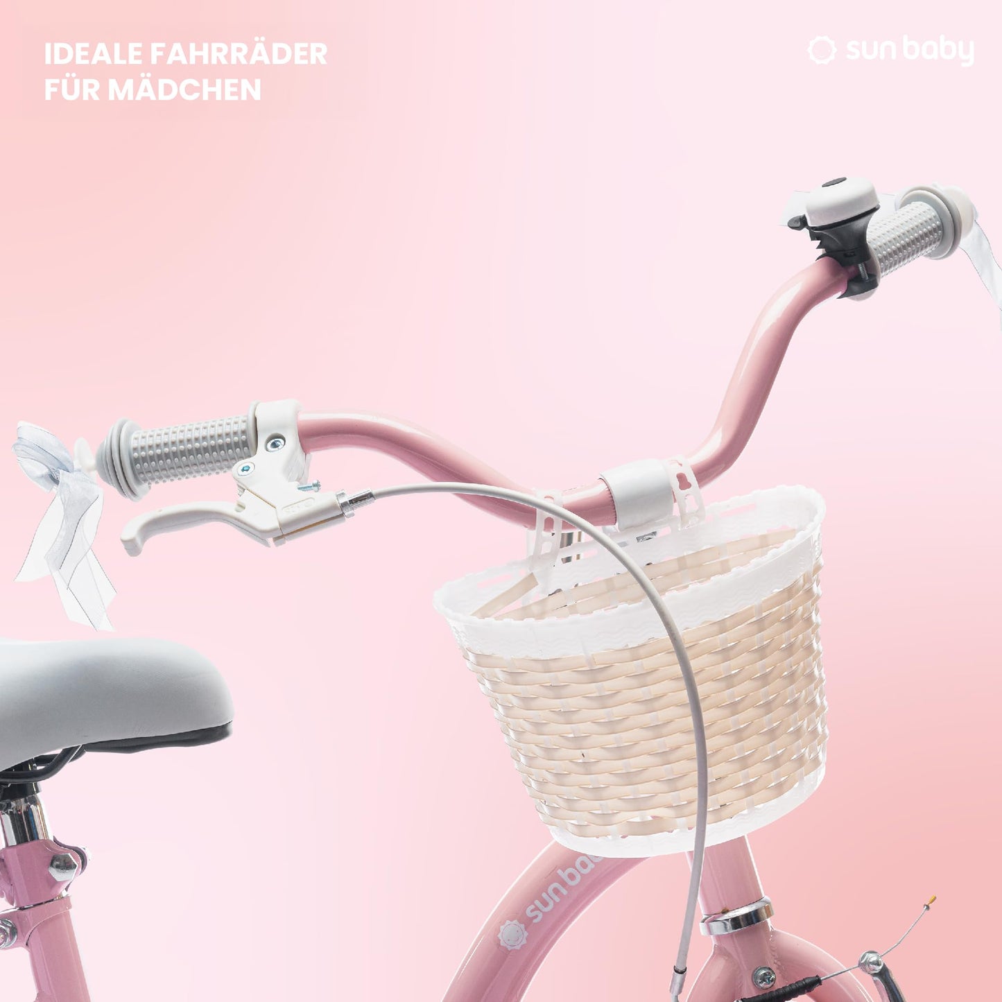 sun baby Mädchenfahrrad Flower Bike Radgröße zur Auswahl, mit Abnehmbarer Schubstange, Kinderfahrrad für Mädchen von 2 bis 6 Jahre