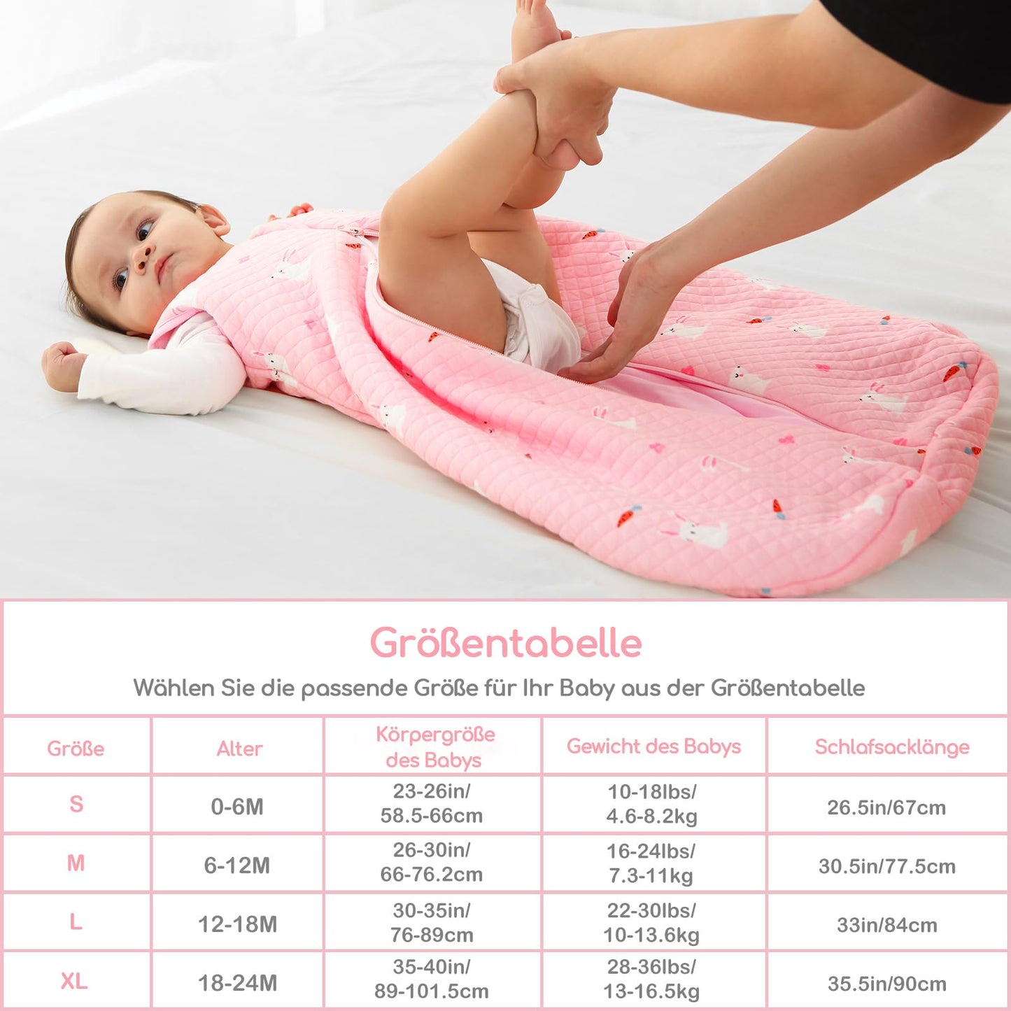 Yukkidds Baby Summer Sleeping Bag, 100% Cotton, 0.5 Tog, beige elephant, 0 - 6 months