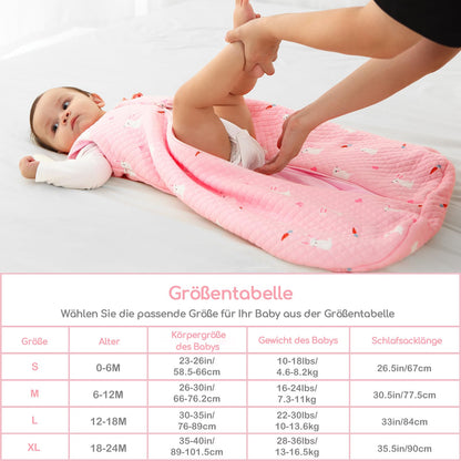 Yukkidds Baby Summer Sleeping Bag, 100% Cotton, 0.5 Tog, beige elephant, 0 - 6 months
