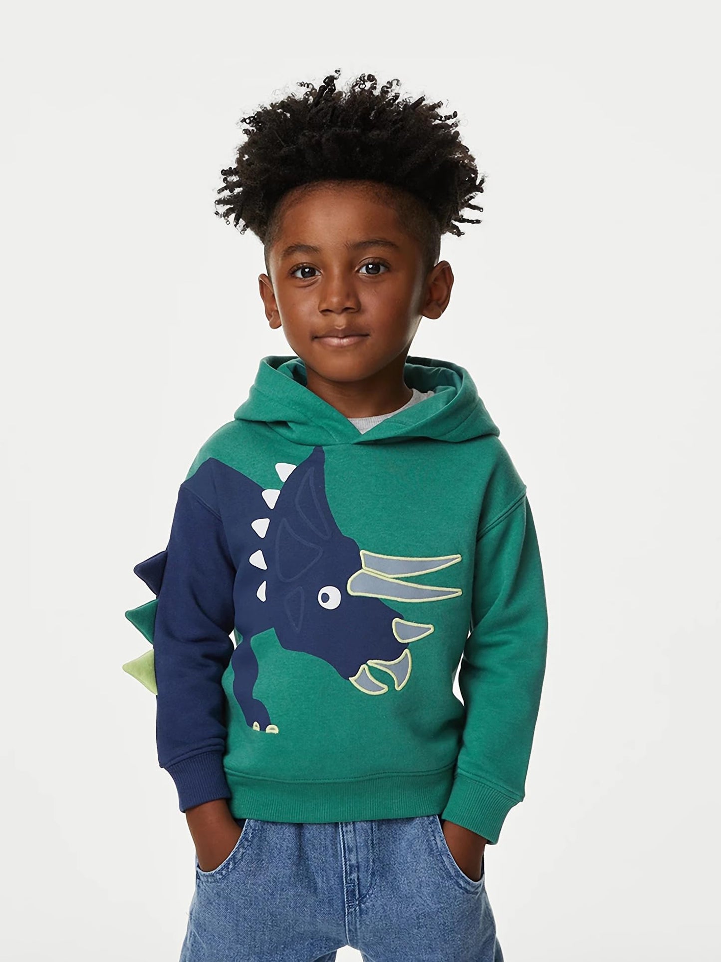 CM-Kid Hoodie Jungen Kapuzenpullover Langarm Bunt Kinder Sweatshirts Traktor Truck Dinosaurier Tops 1-7 Jahre Gr.92-134
