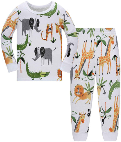 TEDD Boys’ Pyjamas, Dinosaur Long-Sleeve Two-Piece Pyjamas, Kids’ Cotton Pyjama Set, Winter, Christmas Sleepwear, Size 1–12 Years