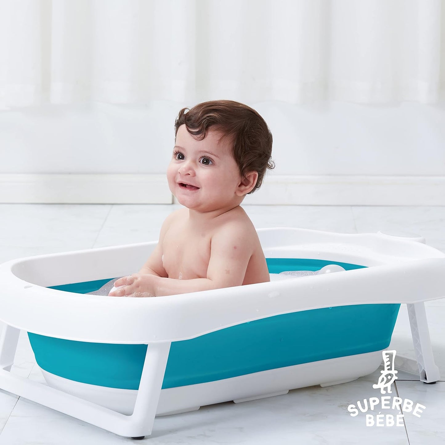Faltbar Baby Badewanne Mit Rutschfestem Badewannensitz - Babywanne Xxl Mit Badethermometer - Von Der Geburt Bis 3 Jahre - Baby Bathtub - Babygeschenk - Geburtsgeschenke Für Mädchen & Jungen
