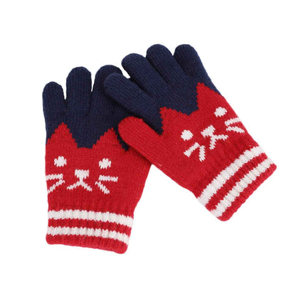 Children's Warm Winter Gloves / Mittens with Plush Lining, Cute Ski Gloves, 3 - 8 Years Old, for Skiing / Snowboarding / Playing / Running