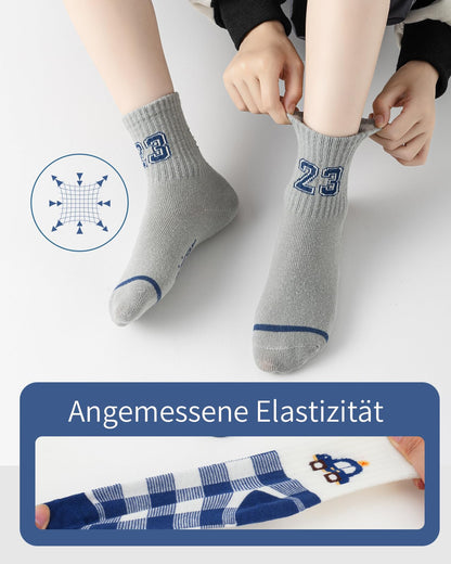 Kyopp 10 Paar Socken Kinder Mädchen und Jungen Funny Socken Lustig Animals Cotton Socken Crew Socks Winter/Sommer