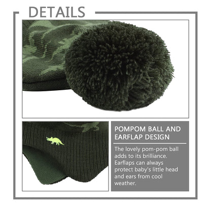 XIAOHAWANG Baby Strickmütze Winter Babymütze Junge Warme Kindermütze Junge Beanie Mütze Dicke Wintermütze für Herbst,Winter