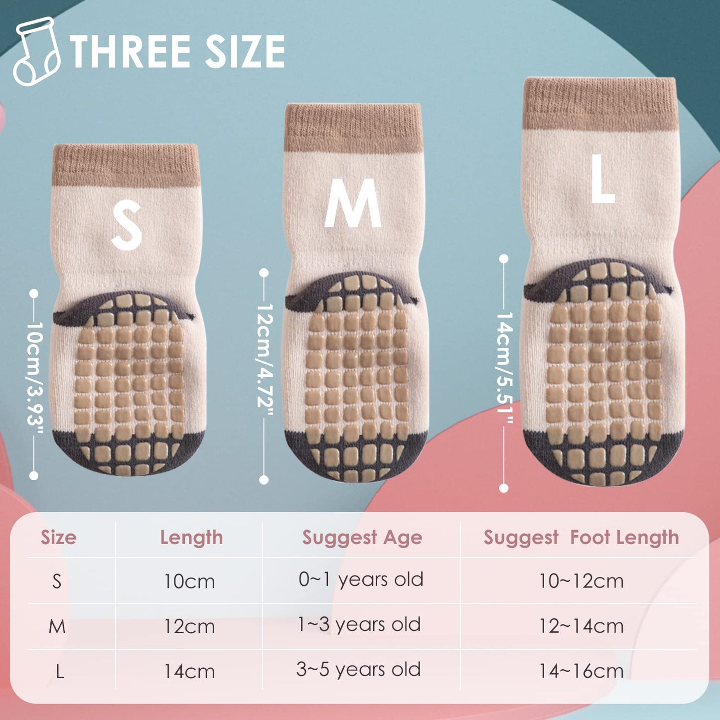 Simpeak Baby Socks, ABS Socks, Non-Slip Baby Socks, Non-Slip Baby Socks, Boys and Girls, Stopper Socks, Baby 0-36 Months