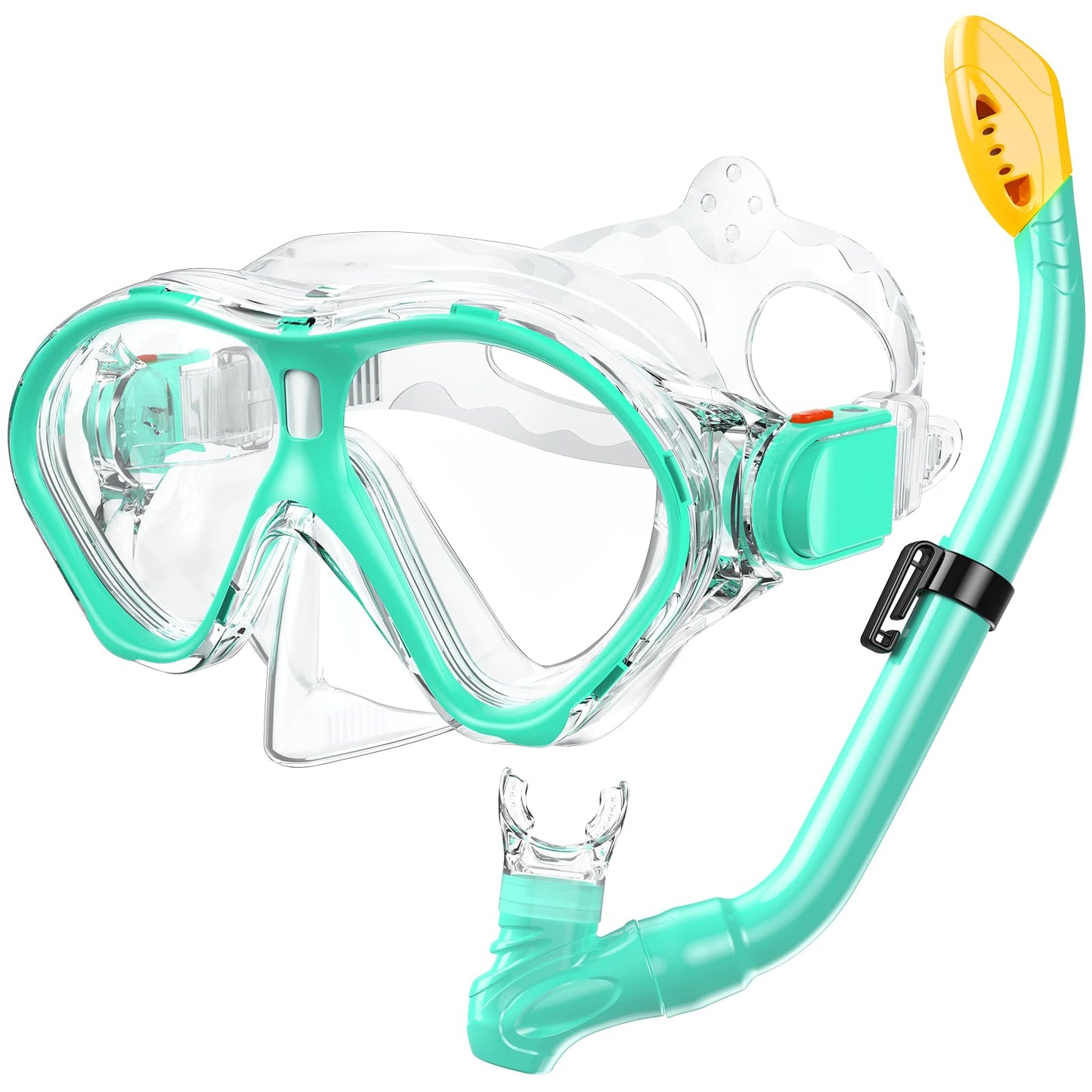 Gintenco Schnorchelset Kinder, Taucherbrille Kinder mit Schnorchel Anti-Fog Panorama-Weitsicht, Anti-Leck schnorchelmaske,Tauchmaske für Schwimmen Schnorcheln 4-16 Jahre