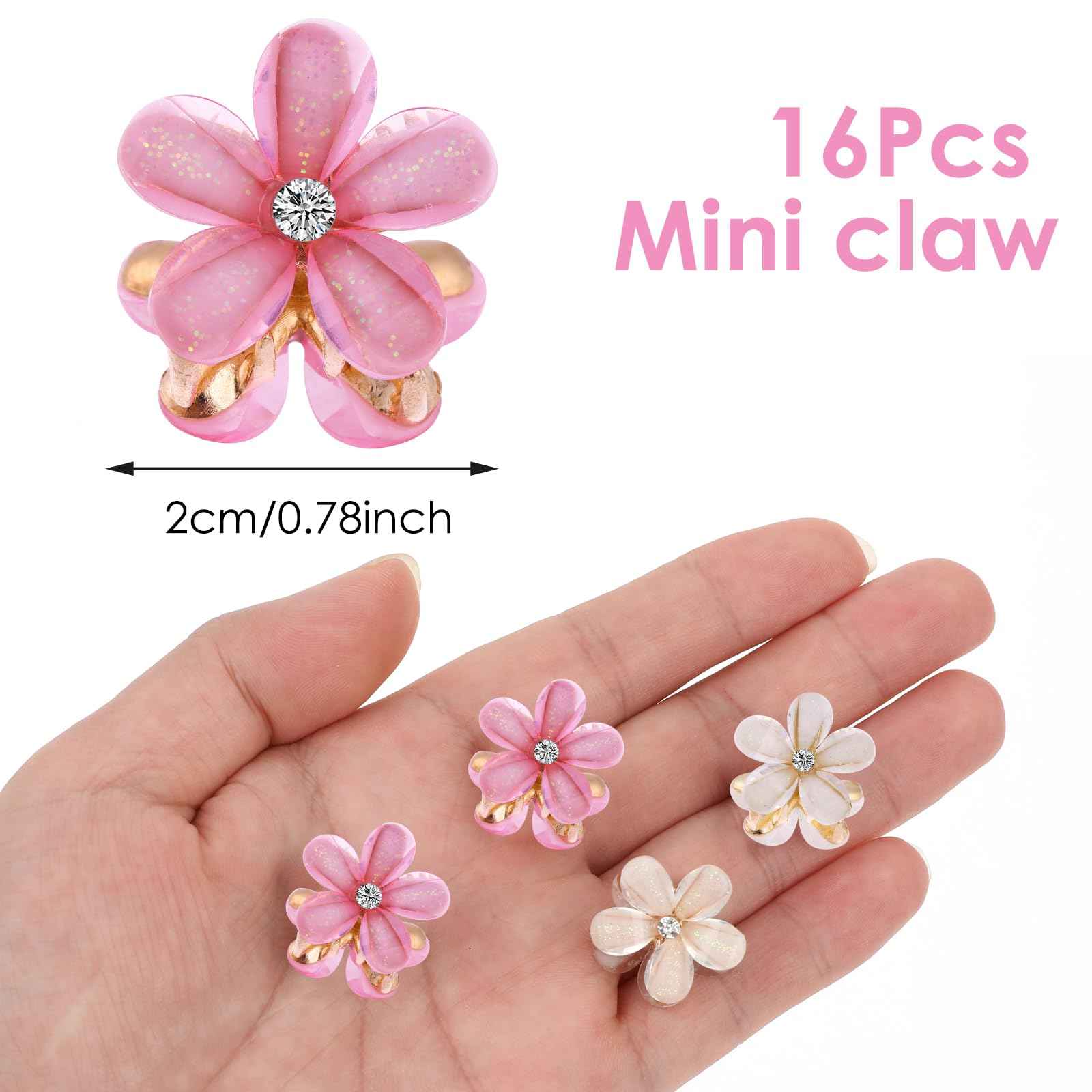 cobee Small Diamond Hair Clip Pearl Small Hair Clip Hair Accessories for Women Girls Birthday Party Wedding Party Photo Cute Clips Beach Flowers 2 cm