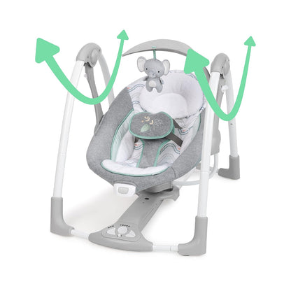 Ingenuity ConvertMe 2-in-1 Baby Swing & Rocker Baby Rocker Electric Portable Vibrations Nature Sounds 0-9 Months Max 9kg - Swell