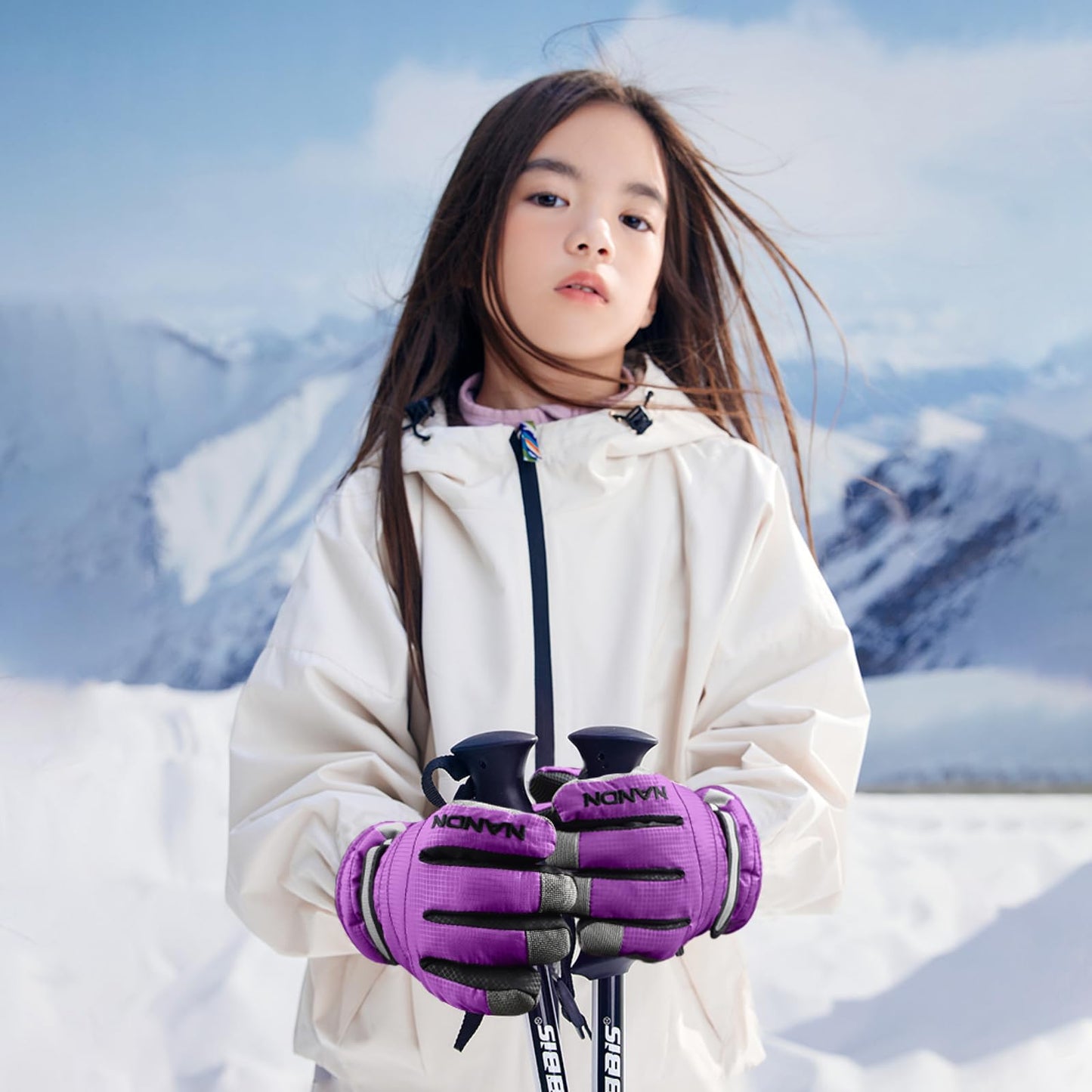 TRIWONDER Children's Ski Gloves, Thermal Fleece Gloves, Warm Winter Gloves for Boys and Girls