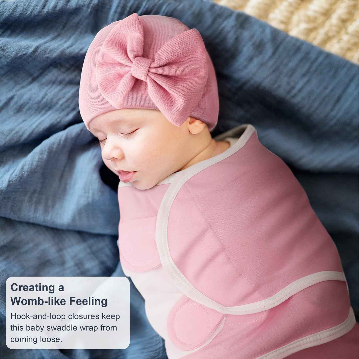 DRESHOW Neugeborene Swaddle Decke Hut Set Baby Gedruckt Swaddles Säugling Einstellbar Schlafsack für 0-3 Monate Mädchen Jungen