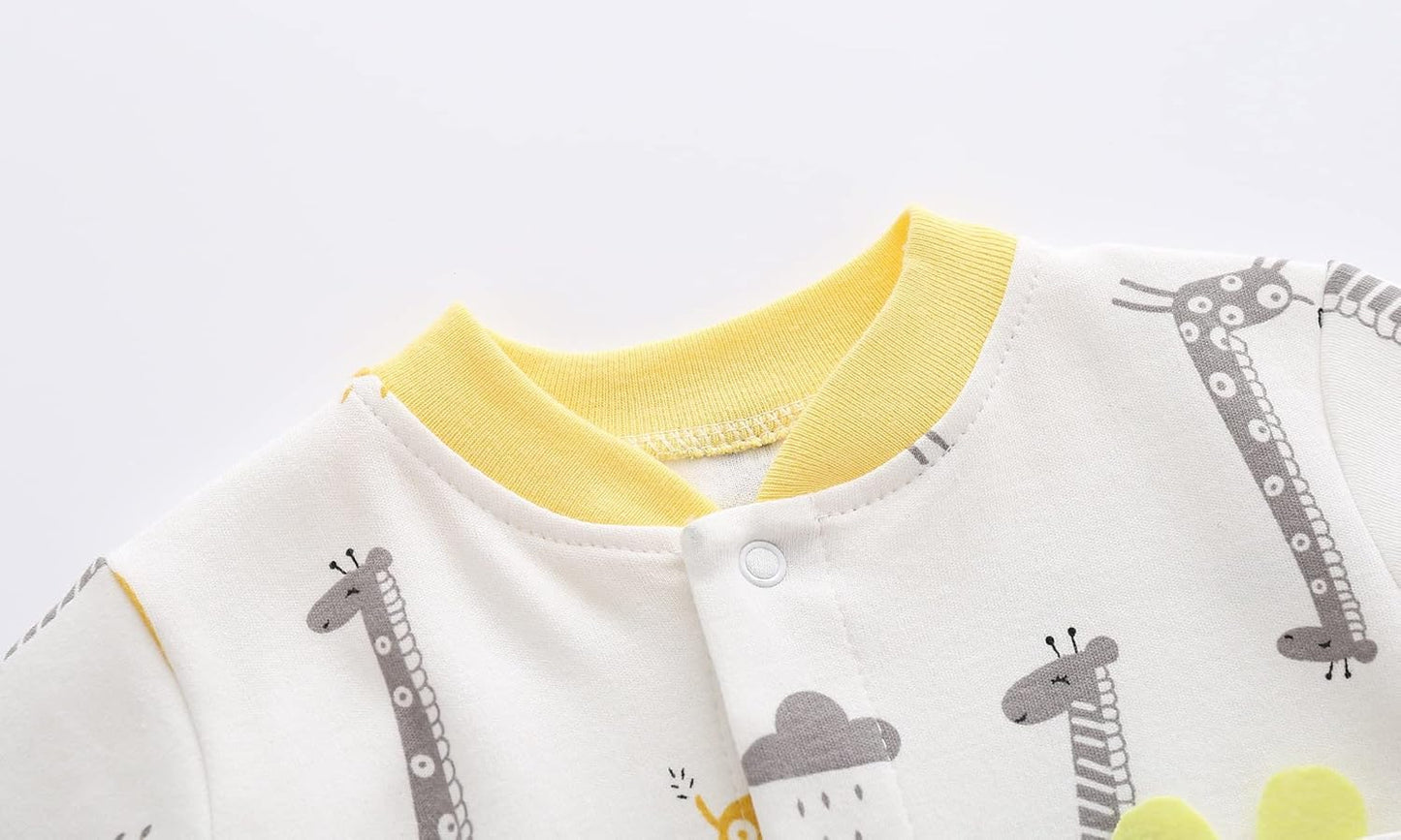 KIDDLETOWN Baby Pyjamas Newborn Baby Girls 0-3 Months Organic Cotton Long Sleeve Popper Frog Cartoon