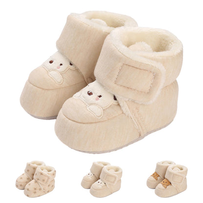 Tolaler Baby Newborn Fleece Booties Unisex, Thickened Lining, Warm Baby Winter Shoes, Adjustable Non-Slip with Soft Sole, Baby Booties/Everyday Wear (0–18 Months)