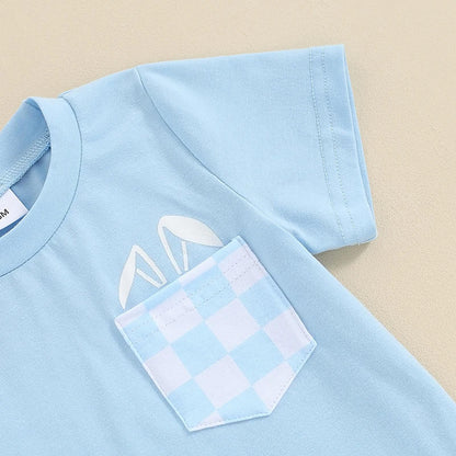 Baby Sommerkleidung Jungen Neugeborene Set Kurzarm Streifen T-Shirt und Casual Hose mit Taschen Sommer 2Pcs Outfits Kleinkind Bekleidungsset