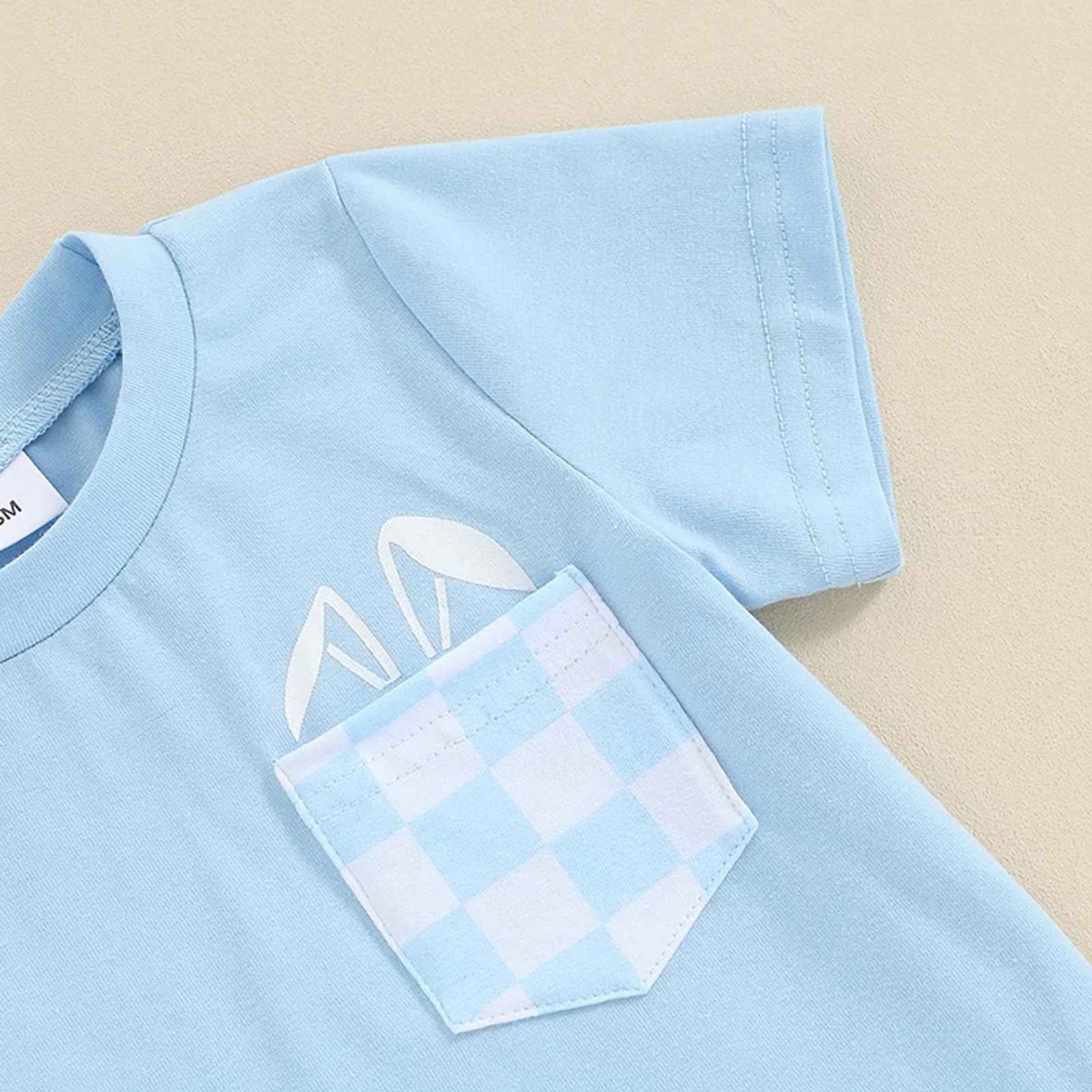 Baby Sommerkleidung Jungen Neugeborene Set Kurzarm Streifen T-Shirt und Casual Hose mit Taschen Sommer 2Pcs Outfits Kleinkind Bekleidungsset