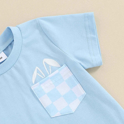 Baby Sommerkleidung Jungen Neugeborene Set Kurzarm Streifen T-Shirt und Casual Hose mit Taschen Sommer 2Pcs Outfits Kleinkind Bekleidungsset