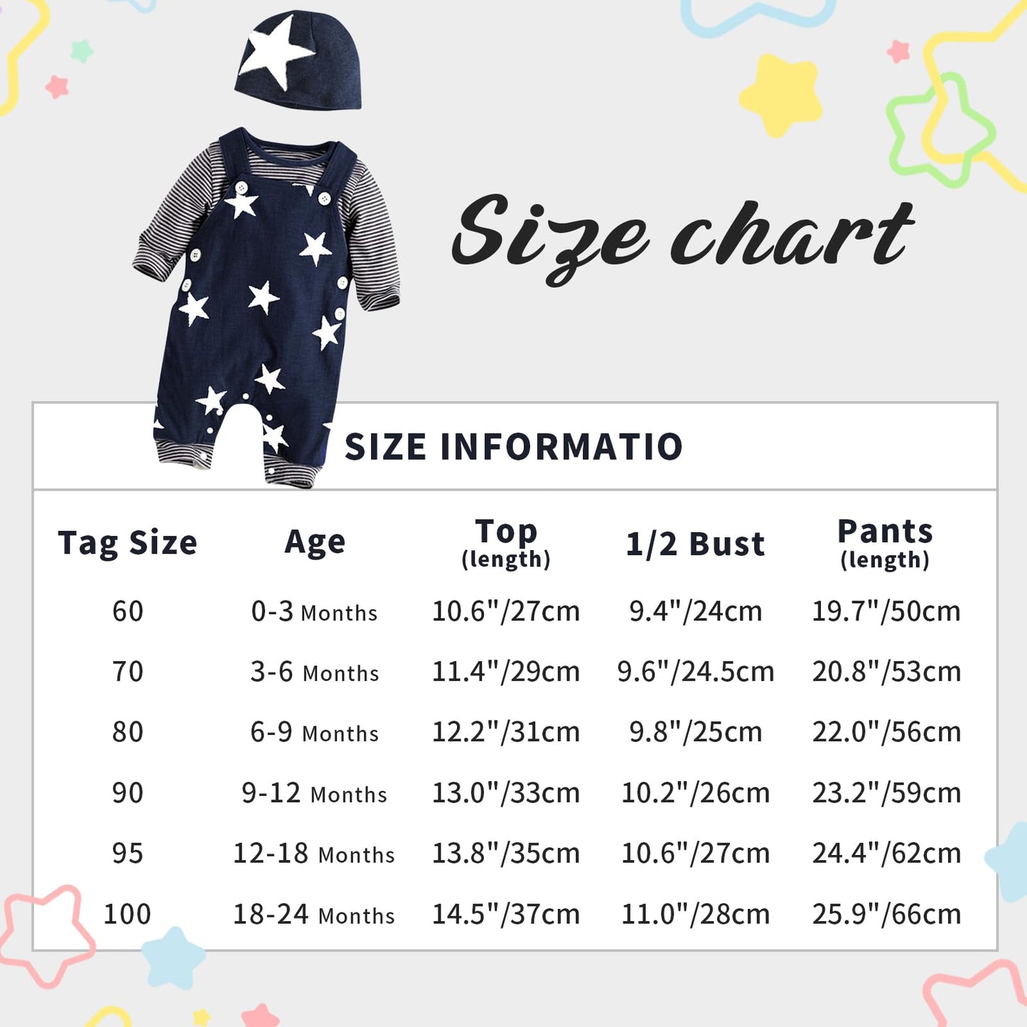SFreeBo Baby Boys Clothing 3 Pieces Winter Baby Clothing Outfit Set Long Sleeve Cotton Striped Newborn Baby Clothing Boys 3-18 Months