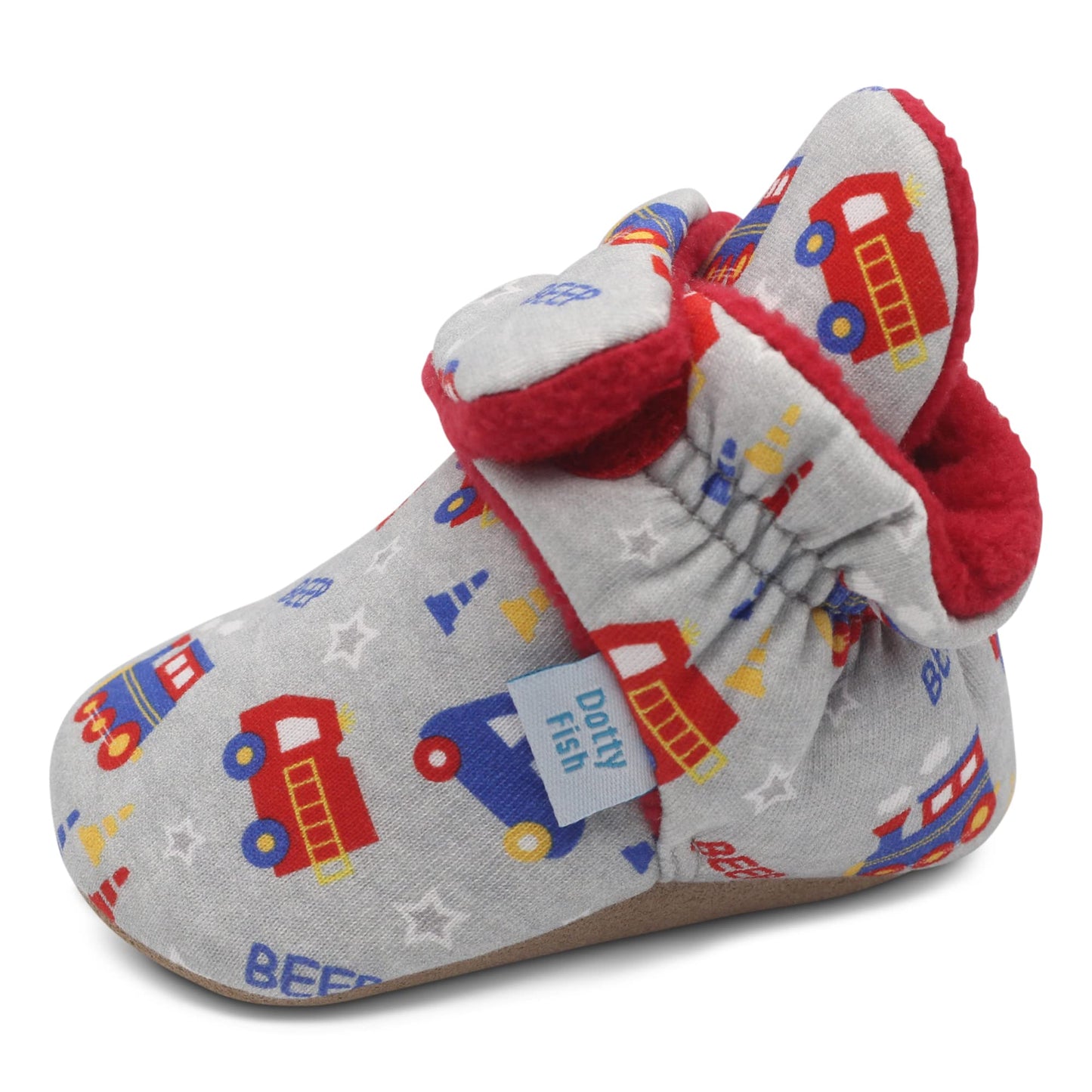 Dotty Fish Baby Winter Boots - Warm Non-Slip Cotton Crawling Shoes with Suede Sole - 0-24 Months