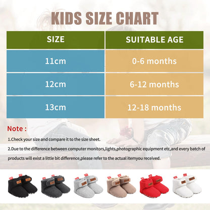 Tolaler Baby Newborn Fleece Booties Unisex, Thickened Lining, Warm Baby Winter Shoes, Adjustable Non-Slip with Soft Sole, Baby Booties/Everyday Wear (0–18 Months)